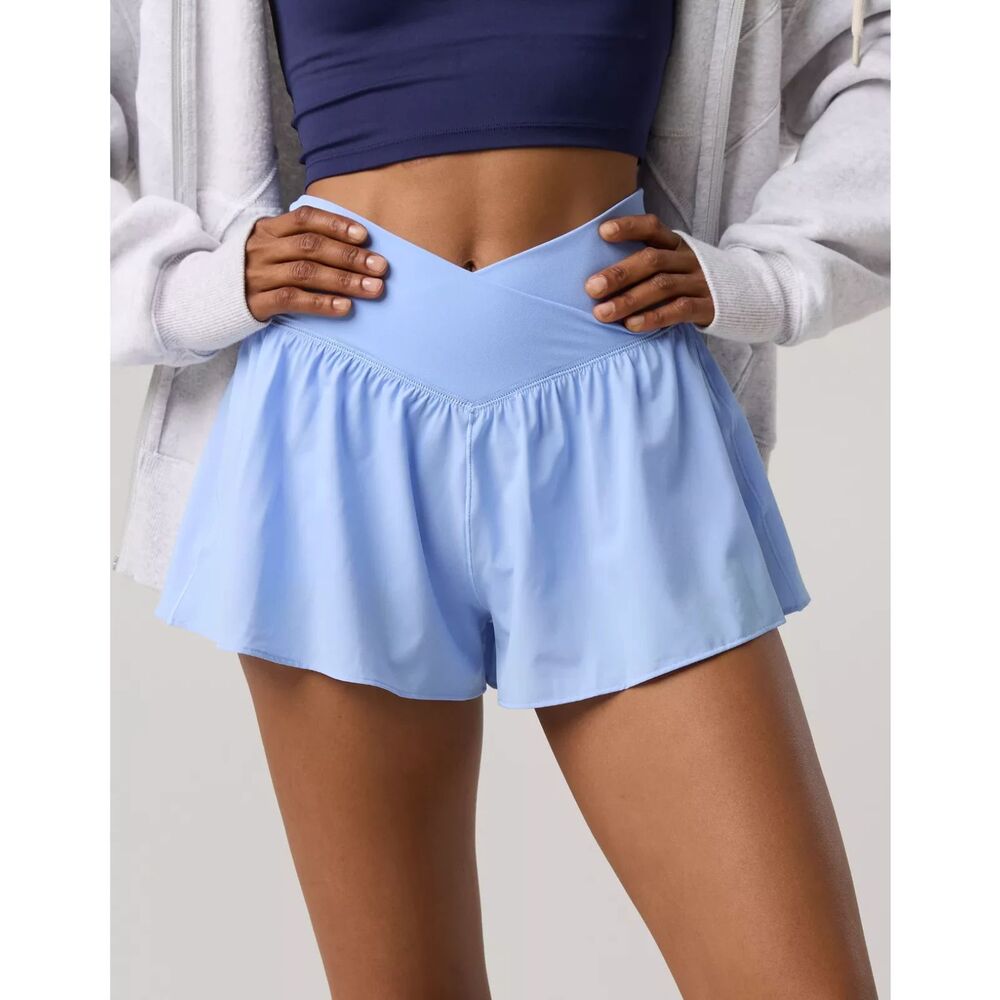 OFFLINE By Aerie Real Me Crossover Flowy Short, Ocean Sky, Size XXL